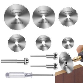 Pack of 10 Circular Saw Blades, Dremel Accessories, Cutting Discs, Multifunctional Tool Accessories with Screwdriver, for Rotary Tool, Disc Drill, Miniature Circular Saw Blades