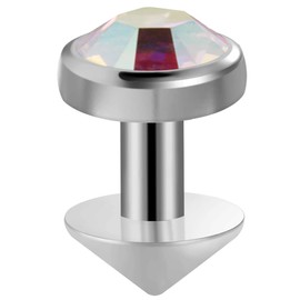 Crystal Stone G23 Grade Titanium Micro Dermal Driver 16ga, Titanium, rainbow