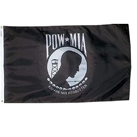 K's Novelties Made in USA 3x5 Pow Mia Heavy Duty Nylon Flag (Made in USA) Grommets Fade Resistant (Clips)