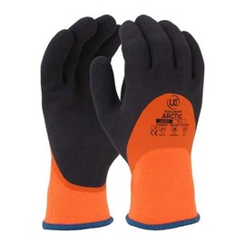 UCI KoolGrip ARCTIC Thermal Dual Latex Waterproof Grip Work Gloves ORANGE (9/Large)