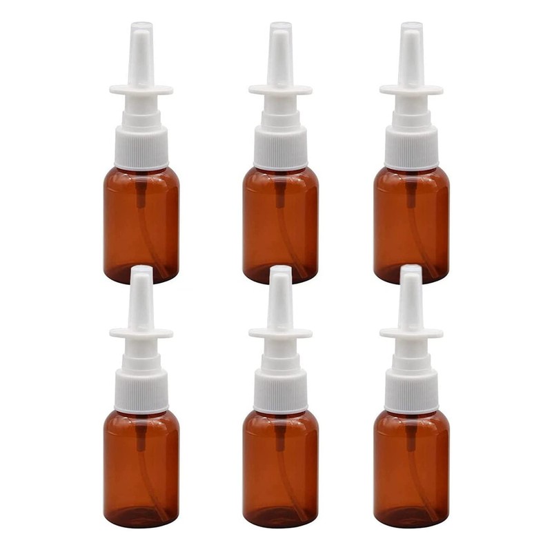 6PCS 10ML Empty Brown Glass Nasal Spray Bottles Refillable Fine
