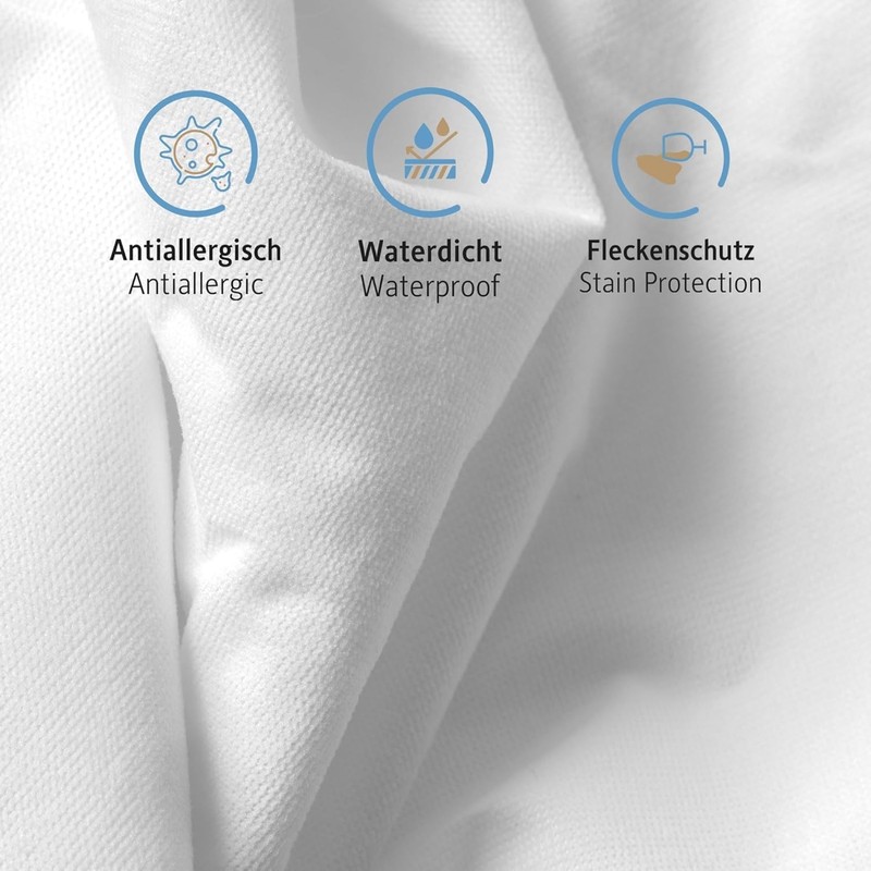 Komfortec Waterproof Mattress Protector 200 x 200 cm, Breathable, Crinkle