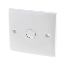 New Lon0167 White Plastic Featured One Gang On-Off reliable efficacy Push Button Type Wall Switch Plate 8.6 x 8.6cm(id:27f f8 b9 e83)