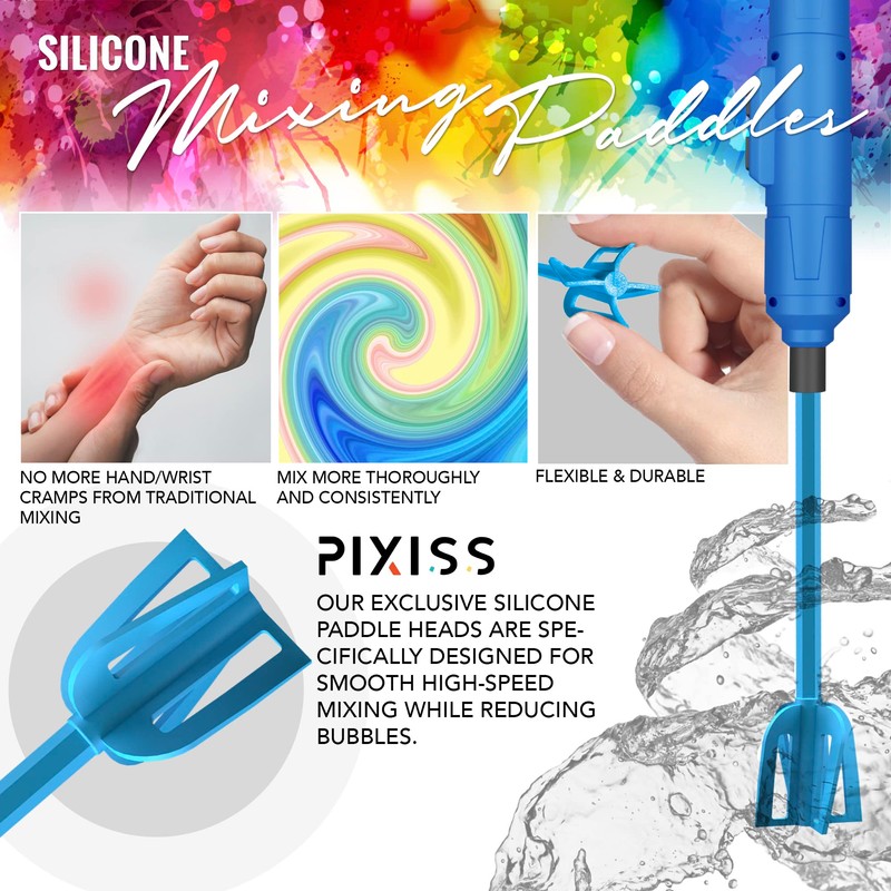 Epoxy Resin Mixer Silicone Paddles - 12 Reusable Pixiss Multipurpose