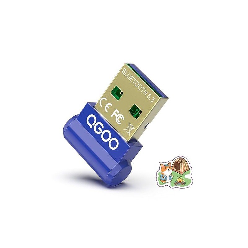 USB Bluetooth Adapter for PC - QGOO Bluetooth Dongle 5.3