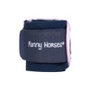 HKM Funny Horses Hearts Fleece Bandages Dark Blue 150 cm