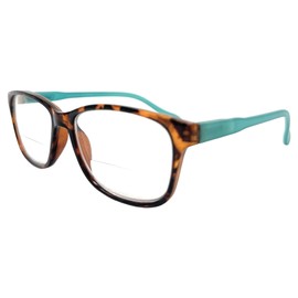 Incredible Bargains The Havana Stylish Tortoise Shell Bifocal Reading Glasses + 1.50 Teal
