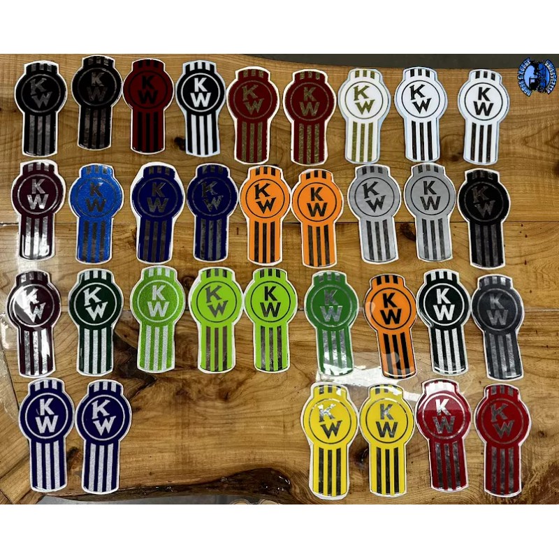 Kenworth Old Style Gray/Chrome Kenworth Emblem Decal Replacement High Quality