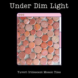 Yuvori 1lb Iridescent Round Ceramic Mosaic Tile DIY for Bathroom, Kitchen, Living Room and Garden (Pink)
