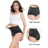 FancyTwig Women's Lace Trim High Waisted Cotton Underwear Full Coverage