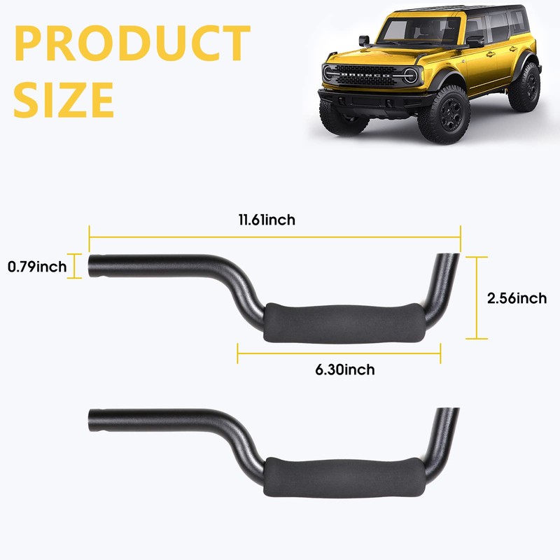 sukemichi Grab Handles for Bronco, Metal Front Rear Grab Handles