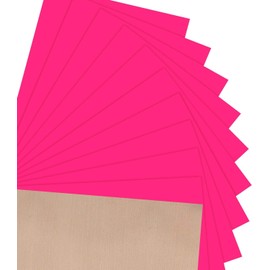 JANDJPACKAGING Neon Pink HTV Heat Transfer Vinyl - 10 Pack HTV Vinyl Compatible with Cricut Cutting Machine, Silhouette Cameo, Bonus PTFE for Heat Press Machine