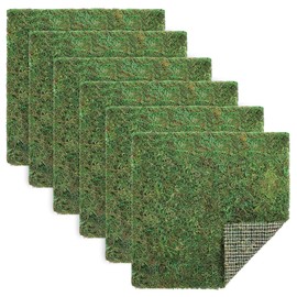 Canlierr 6 Pack Dried Moss Mat for Table Centerpieces, 12 x 12 Inch Square Mat for Wedding Christmas Baby Shower Party Decor, DIY Crafts, Fairy Miniature Gardens Accessories