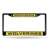 Rico Michigan Wolverines Black Metal License Plate Frame Holder