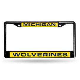 Rico Michigan Wolverines Black Metal License Plate Frame Holder