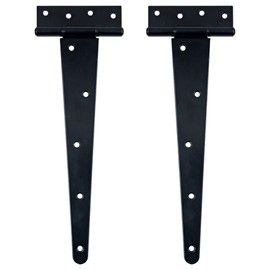HLMOptimo Heavy Duty Tee Hinge - All Size Black Rustproof Shed & Gate Hinge (2 pcs, 12 inch)