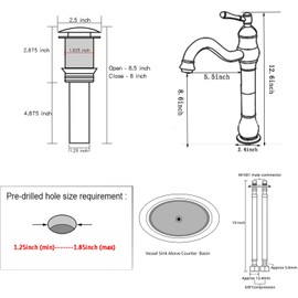GGStudy Bathroom Vessel Sink Faucet, Brushed Nickel