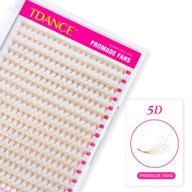 TDANCE Brown Premade Fans Eyelash Extensions 320 Fans Premade Lash Fans Middle Stem Brown Lash Extensions Volume Lash Extensions(320-BROWN-5D-0.07-C-8-15)
