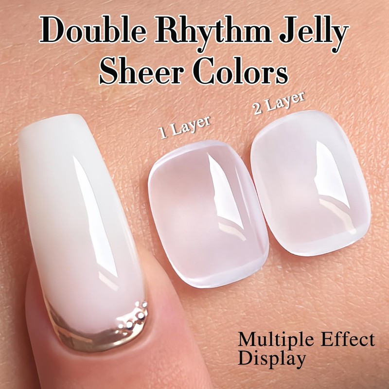 Double Rhythm Translucent Gel Polish Sheer Neutral Natural Light Milky