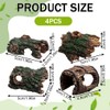 QEXUJOW Aquarium Decor Themed Ornaments, Four Hollow Wooden Tree Trunks,