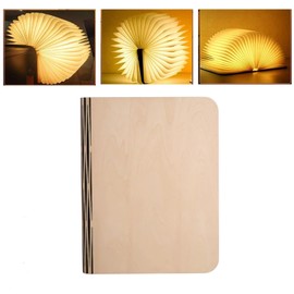 Vilygret 7 Colors Folding Book Lamp, Portable Book Lights, Novelty LED Paper Lantern with USB Rechargeable, Large Size Bedside Lighting(8.6x6.4x0.9in)