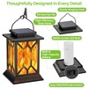 BOBKID 2 Pack Solar Lanterns Outdoor Waterproof, Flickering Flame Outdoor