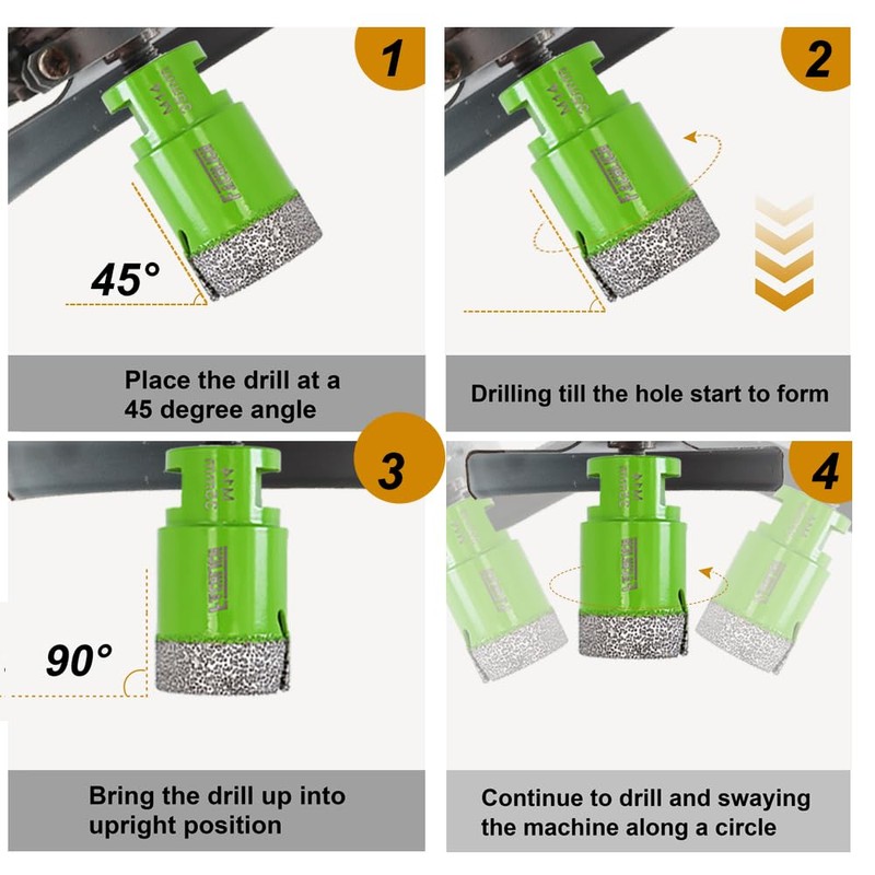 FACHLICH Diamond Core Drill Bits,2-2/3" 68mm Ceramic Tile Drill Bits