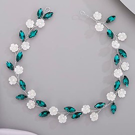 Diadema de flores de cristal para novia, mujeres y niñas, enredadera de cristal para boda, lindos accesorios para el cabello de novia