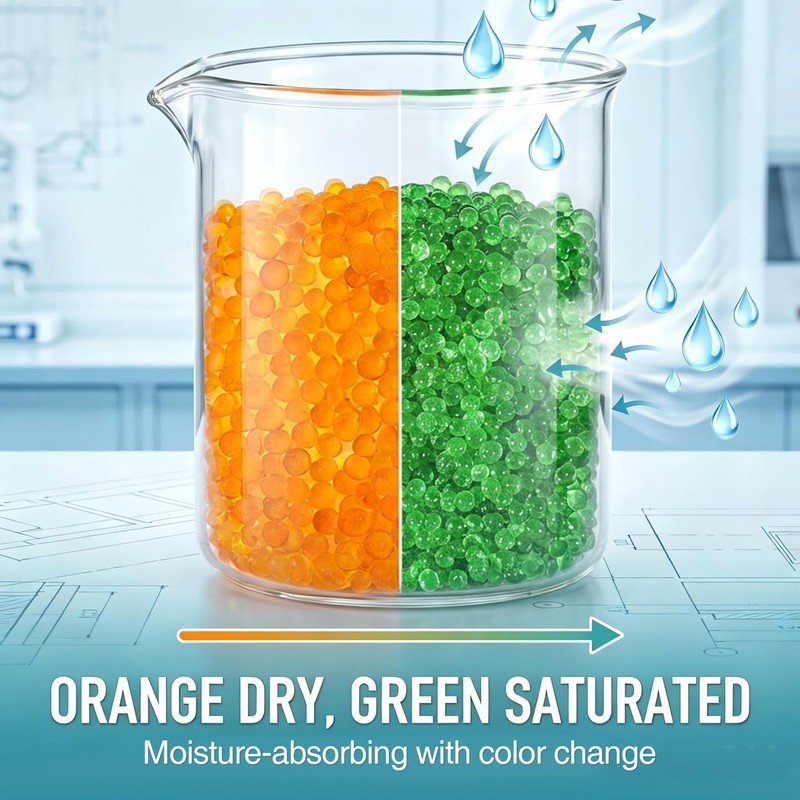 RAINFLOW Orange Desiccant Beads Reusable - 450G Indicating Silica Gel