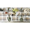 DII Tri-Color Check Collection 100% Cotton Tabletop, Tablecloth, 52x52, Stone