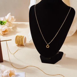 PandaHall 5m Brass Rolo Chain Belcher Chain Real 14K Gold Plated Necklace Chain with Lobster Claw Clasps Jump Rings for Bracelet Jewellery Making