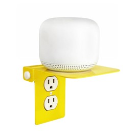 Outlet Shelf, Metal Wall Outlet Shelf, Color Series Outlet Shelf with Cord Storage, Vertical Duplex Wall Shelf Organizer for Smart Home Decor Space Saving Power Tools, Toothbrush, Smart Speaker