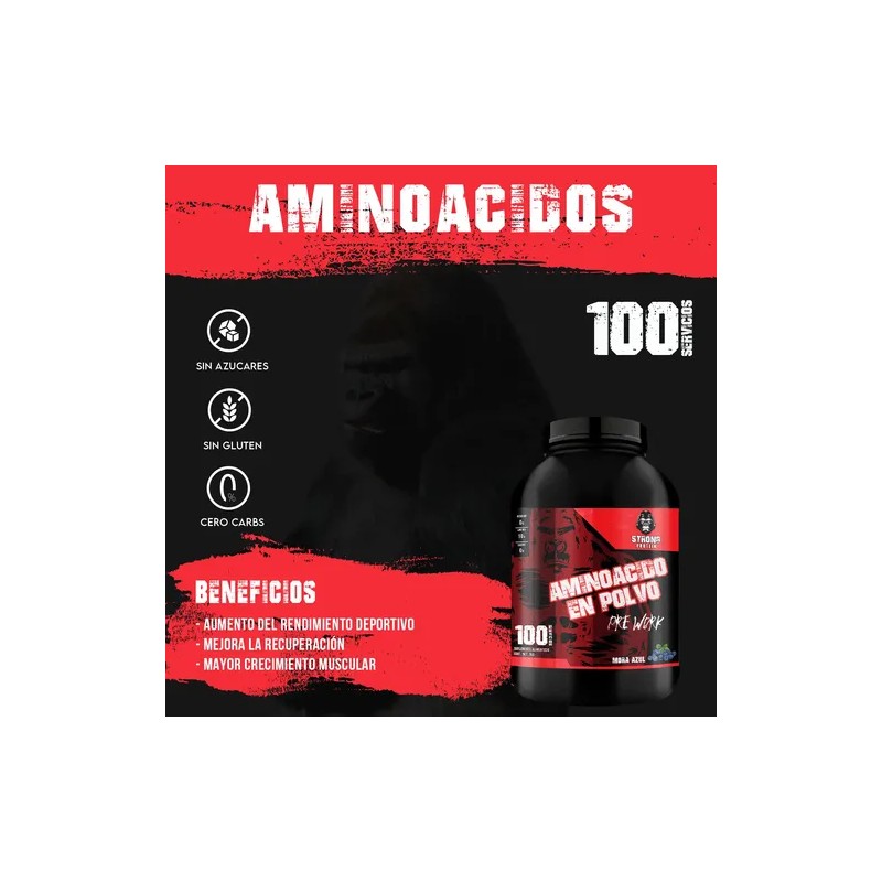 Aminoácidos Strong Protein 1kg Prentreno Varios Sabores