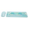 Keyboard Mouse Combo 2.4GHz Wireless Cute Retro 68 Round Keycaps