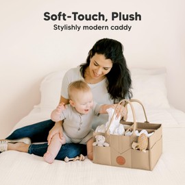 KeaBabies Organizador de pañales para bebé, organizador grande para bebé, organizador de pañales para cambiador, organizador de cambiador, organizador de mesa cambiadora para bebé, niño, niña, organizador de guardería (gris pardo)