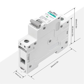 LANGIR DC 15A (16A) Circuit Breaker, 1 Pole DIN Rail Mount, 250V Solar PV Disconnect Switch, Overcurrent Protection for Battery, Home, RV, and Industrial Electrical Systems