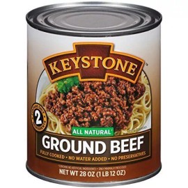 Keystone Meats All Natural Ground Beef Fully Cooked Food 28oz No Preservatives  - Pack of 1 Can