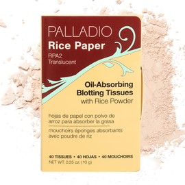 Palladio Papeles Faciales de Arroz para Piel Grasa, Hojas Absorbentes de Doble Cara