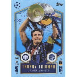 Match Attax 2024 2025 Javier Zanetti Trophy Triumph Trading Card