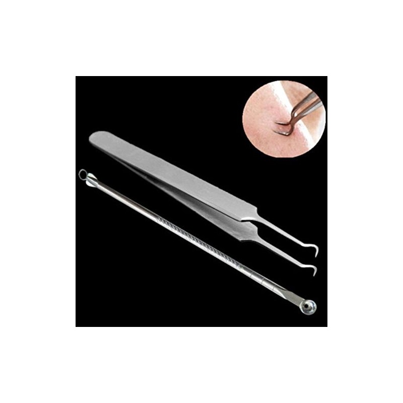 Glamza Blackhead Remover with Curved and Straight Edge (Pack of