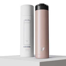Ever Vessel Super Maxi Stainless Steel Water Bottle 36oz - Double wall vacuum insulated | Integrated carry handle | leak proof flip top lid | Lightweight & stylish - Rose Pink