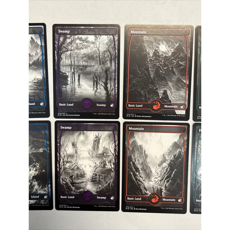 MTG Innistrad Midnight Hunt MID Eternal Night Full Art Land