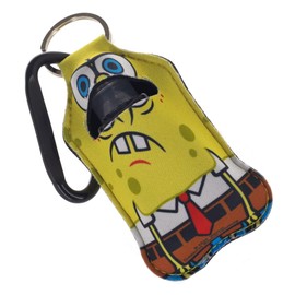 SpongeBob Keychain with Hand Sanitizer Bottle Holder