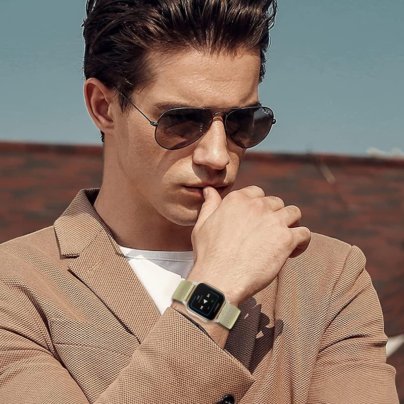 Issinlky Metal band for Garmin Venu Sq/Venu 2 Plus/Vivoactive 5/Vivoactive