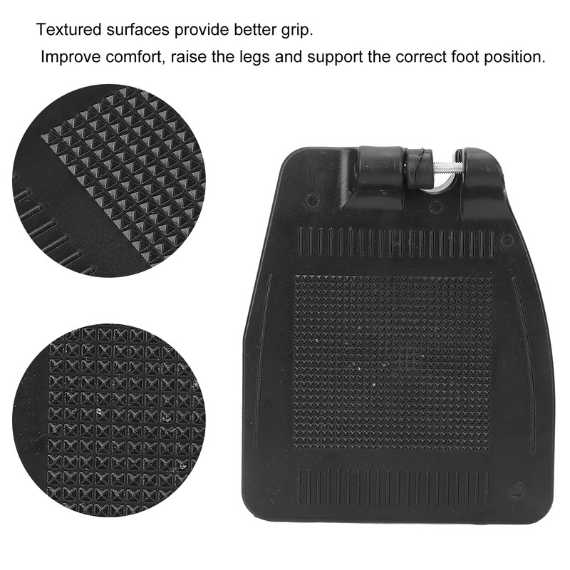 Pair Wheelchair Footplate 19x16cm Footrest Thickened ABS Plastic Nonslip Texture