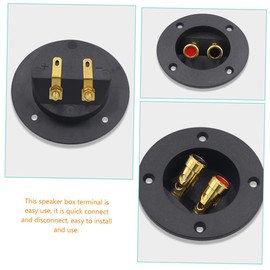 Operitacx 4pcs Round Speaker Terminal Binding Post Connector for Subwoofer Box Easy Install Speaker Wire Connectors for Car and Home Audio Systems