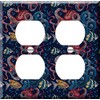 Double Duplex Outlet Cover Wall Plate - Octopus and fish