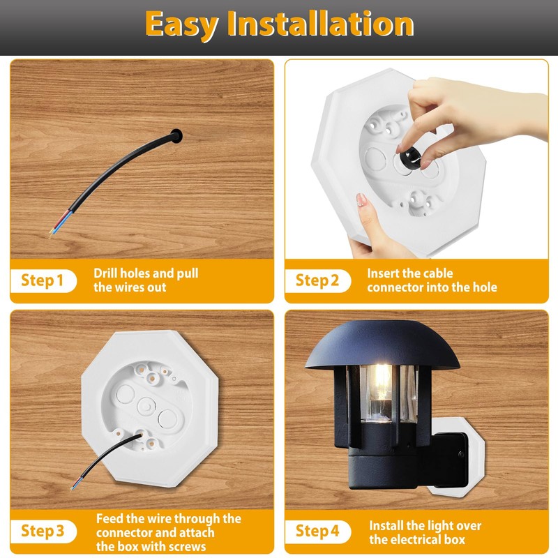 FREECAT 8161 Vertical Siding Lamp Octagon Mounting Kit,Paintable Block with
