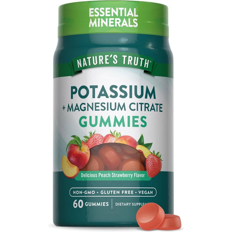 Natures Truth Citrato de Potasio Magnesio 60 Gomitas Veganas Suplemento