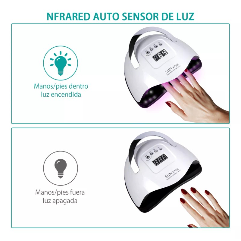 Ktmouw Lampara Para Uñas Lámpara Uv Led 150w Profesional+kit Básico